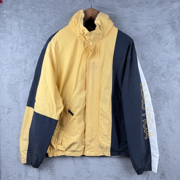 Nautica Colorblock Windbreaker Sail Jacket Mens XL N 83 Yacht Gorpcore VTG 90s‎ - Picture 1 of 12